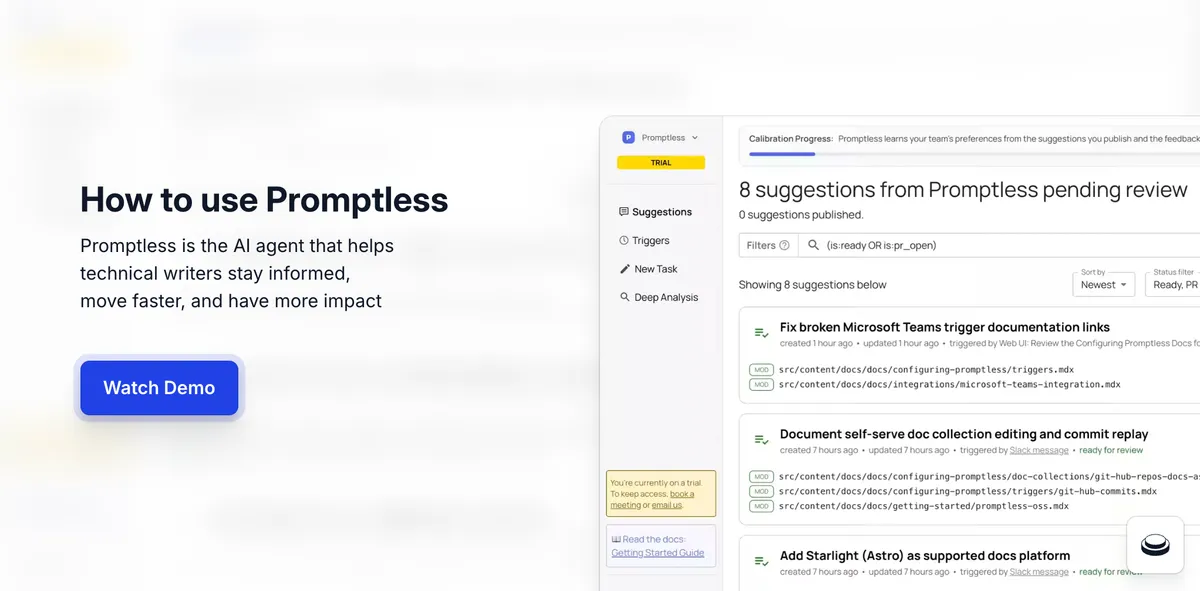 Promptless demo preview