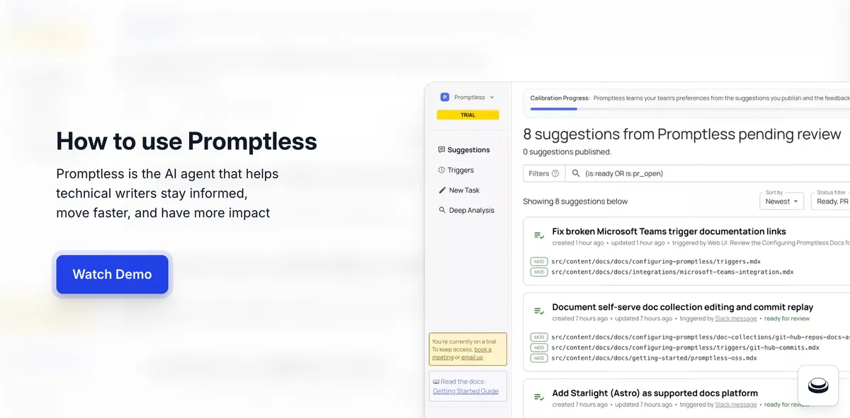 Promptless demo preview