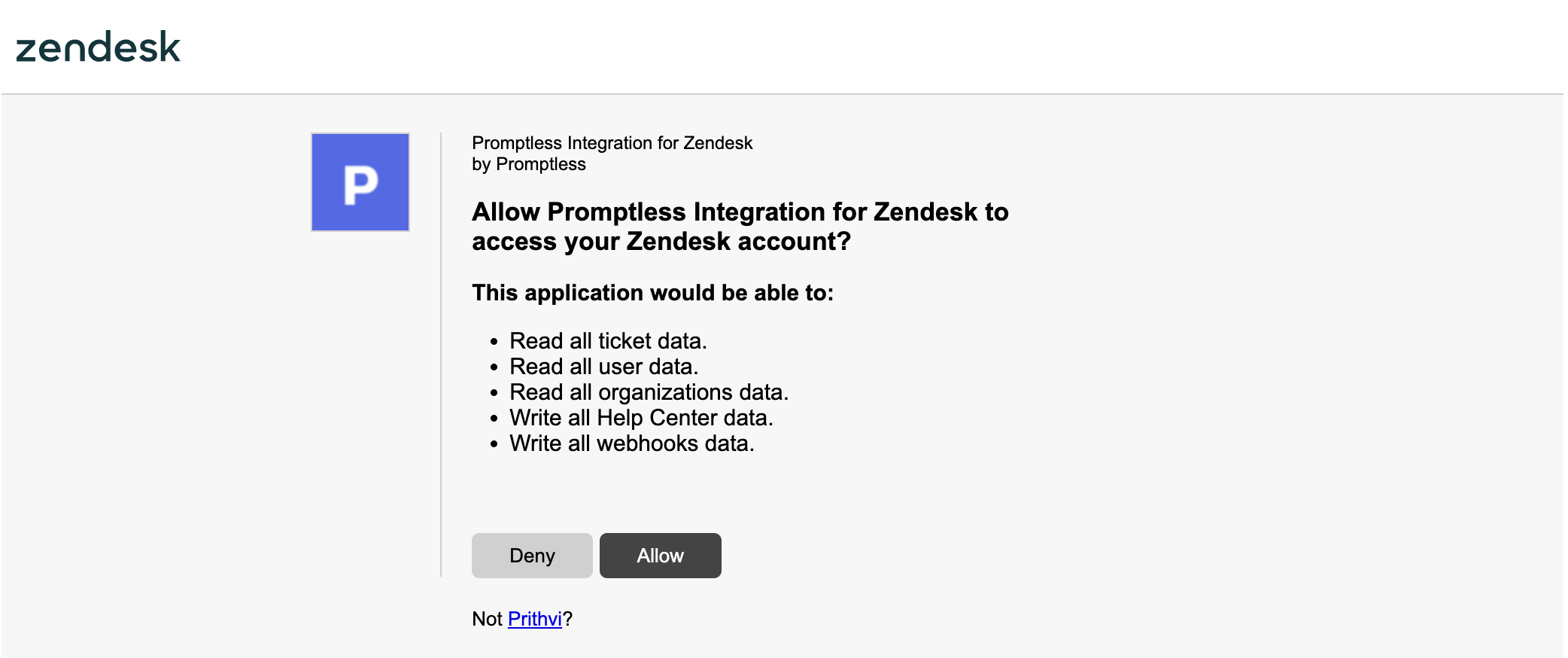 Zendesk Subdomain Entry