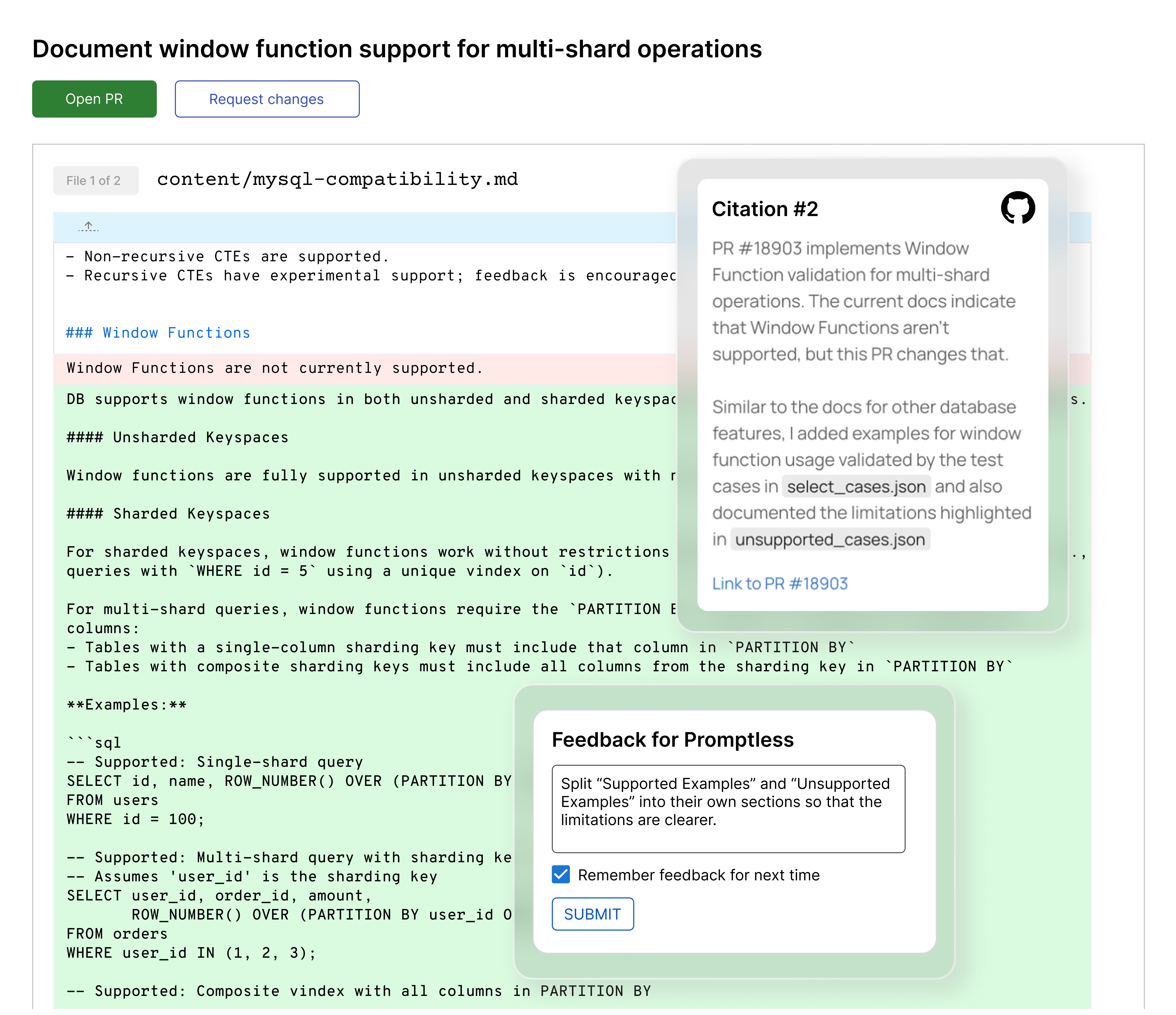 Step 3: Review - review citations, feedback, and inline edits